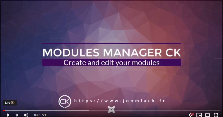 video modules manager for joomla