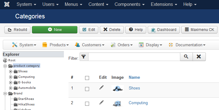 screenshot hikashop categories listing maximenu button