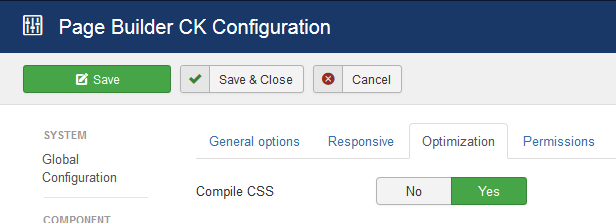 Page Builder CK optimization compile css