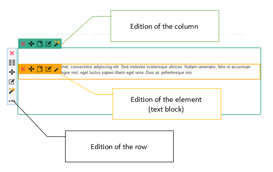 page builder basic toolbar