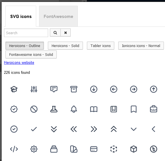 select svg icon popup