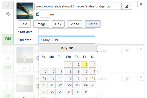 slideshowck slidesmanager options date