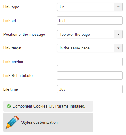 cookies plugin options