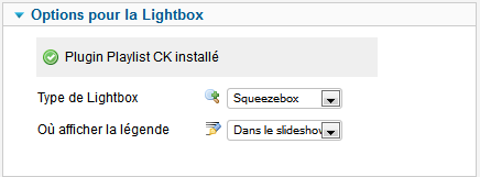 playlistck options lightbox fr
